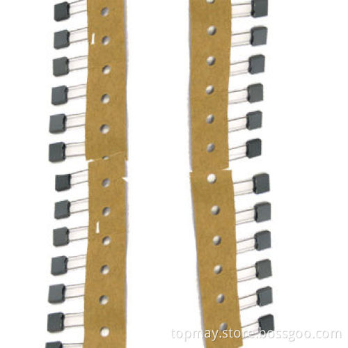 Mini Box Metalized Polyester Film Capacitors, Suitable for Direct Current, Blocks and VHF Signals